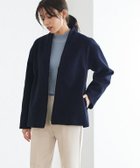 【ピエロ/Pierrot】のメルトンVネックノーカラーショートコート ネイビー|ID: prp329100003721403 ipo3291000000036265162