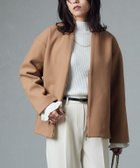 【ピエロ/Pierrot】のメルトンVネックノーカラーショートコート キャメル|ID: prp329100003721403 ipo3291000000036265166