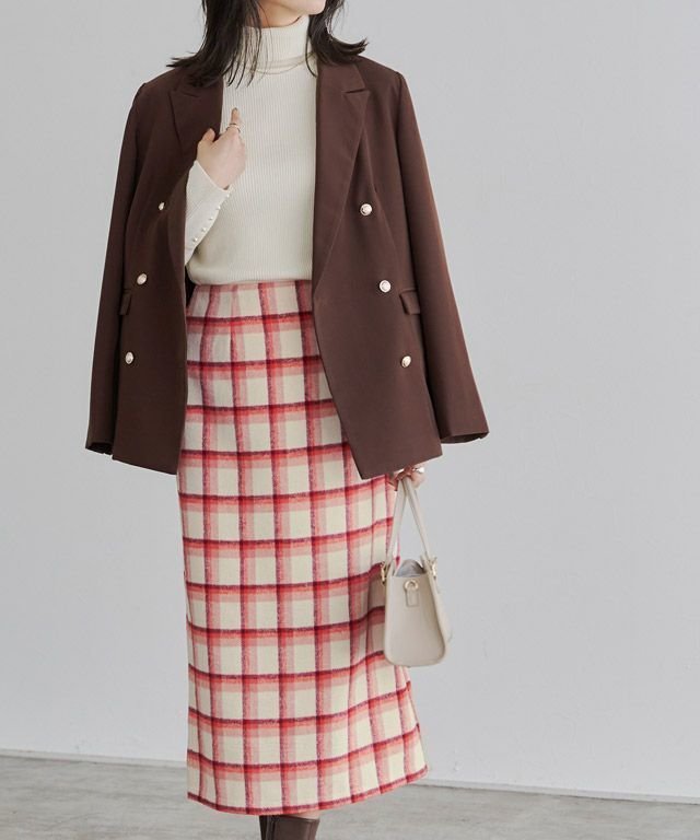 【ピエロ/Pierrot】の丈が選べるウールタッチチェック柄スカート インテリア・キッズ・メンズ・レディースファッション・服の通販 founy(ファニー) 　ファッション　Fashion　レディースファッション　Fashion for Women　スカート　Skirts　おすすめ　Recommended / Our Picks　シンプル　Simple, Minimal　チェック　Check, Plaid, Tartan　プチプライス・低価格　Affordable / Budget Price　ミドル　Middle Length, Mid Height　ロング　Long, Long-Length　ピンク|ID: prp329100003721409 ipo3291000000036039883