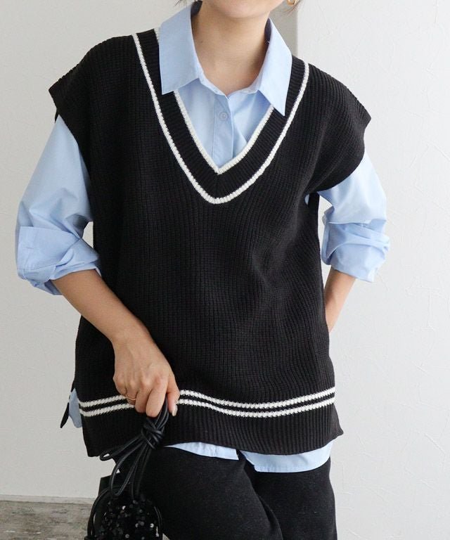 【ピエロ/Pierrot】のチルデンニットベスト インテリア・キッズ・メンズ・レディースファッション・服の通販 founy(ファニー) https://founy.com/ ファッション Fashion レディースファッション Fashion for Women アウター Coat / Outerwear Collection トップス・カットソー Cut & Sew Tops ニット Knit Tops & Sweaters ベスト&ジレ / 重ね着スタイル Vests & Gilets シンプル Simple, Minimal トレンド Trend, Trending Now フリル Frill, Ruffle プチプライス・低価格 Affordable / Budget Price 定番 Standard, Basic Item 畦 Ribbed Knit |ID: prp329100003721439 ipo3291000000035936367