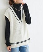 【ピエロ/Pierrot】のチルデンニットベスト 163cm / オフホワイト×ブラック / M|ID: prp329100003721439 ipo3291000000036264494