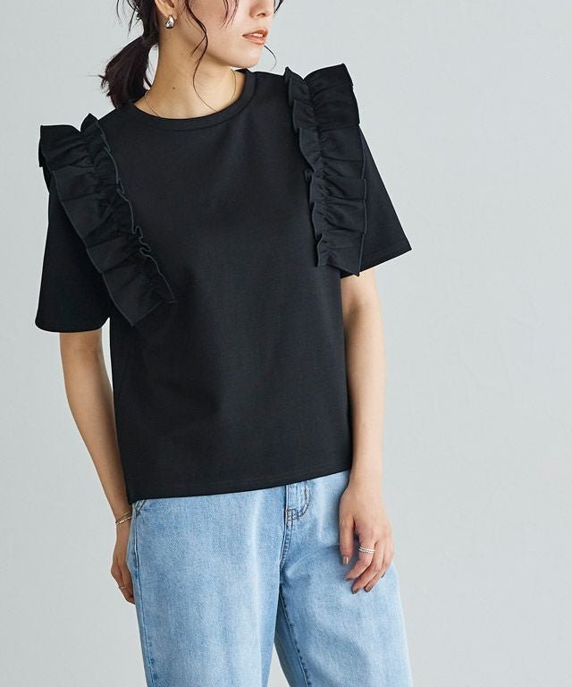 【ピエロ/Pierrot】のポンチフリルショルダーカットソー インテリア・キッズ・メンズ・レディースファッション・服の通販 founy(ファニー) https://founy.com/ ファッション Fashion レディースファッション Fashion for Women トップス・カットソー Cut & Sew Tops カットソー・ベーシックTシャツ Cut-and-Sewn Tops / Stretch Tees & Basics フリル Frill, Ruffle プチプライス・低価格 Affordable / Budget Price |ID: prp329100003721445 ipo3291000000036264481