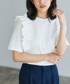 【ピエロ/Pierrot】のポンチフリルショルダーカットソー オフホワイト|ID: prp329100003721445 ipo3291000000036264483