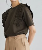 【ピエロ/Pierrot】のポンチフリルショルダーカットソー ブラウン|ID: prp329100003721445 ipo3291000000036264484