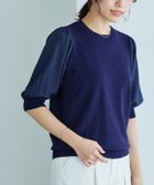 【ピエロ/Pierrot】の【アウトレットSALE!】ドッキングスリーブニット ネイビー|ID: prp329100003721447 ipo3291000000036043198