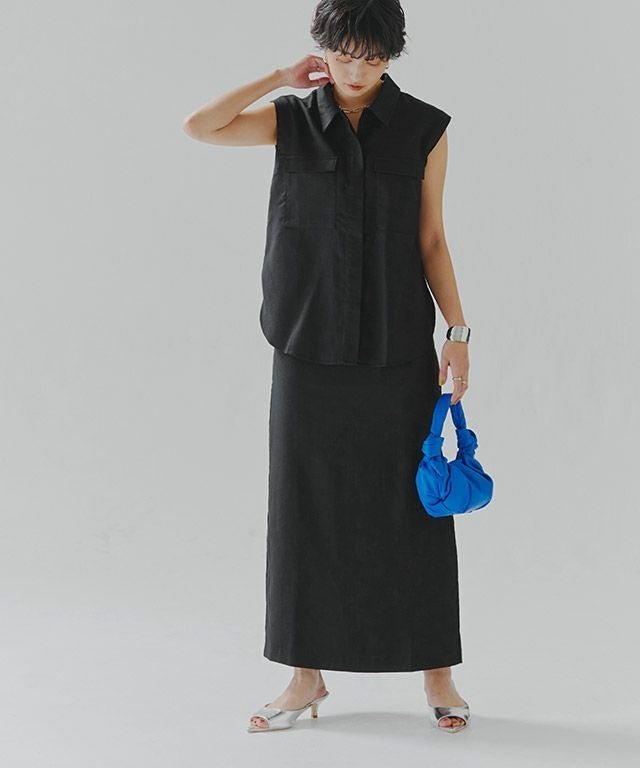 【ピエロ/Pierrot】のRASW リネンフレンチシャツスカートセットアップ 人気、トレンドファッション・服の通販 founy(ファニー) 　ファッション　Fashion　レディースファッション　Fashion for Women　セットアップ　Matching Sets　スカート・ミニ/ミディ/マキシ　Skirts / Mini, Midi & Maxi Skirts　スーツ　Business Suits & Workwear　スーツスカート・ビジネス用スカート　Suit Skirts / Office Skirts　スーツセット・2点セット・レディーススーツ　Suit Sets / 2-Piece Suits / Office Suit Sets　送料無料　Free Shipping　スリット　Slit, Slit Detail　スーツ　Suit, Formalwear　プチプライス・低価格　Affordable / Budget Price　ポケット　Pocket, Pocket Detail　リネン　Linen, Linen Fabric　ロング　Long, Long-Length　ワーク　Workwear, Utility Style　エレガント 上品　Elegant　夏　Summer　 other-1|ID: prp329100003721480 ipo3291000000036043037