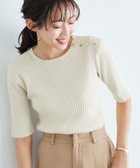 【ピエロ/Pierrot】の【アウトレットSALE!】リネンタッチ肩ボタンニット アイボリー|ID: prp329100003721483 ipo3291000000036042975