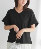【ピエロ/Pierrot】のVネックターンバックブラウス 人気、トレンドファッション・服の通販 founy(ファニー) ファッション Fashion レディースファッション Fashion for Women トップス・カットソー Cut & Sew Tops シャツ・ブラウス・オフィスカジュアル Elegant Blouses & Button-Ups Vネックトップス V-Neck Tops / V-Cut Neckline Shirts プチプライス・低価格 Affordable / Budget Price リネン Linen, Linen Fabric thumbnail ブラック|ID: prp329100003721486 ipo3291000000036068780