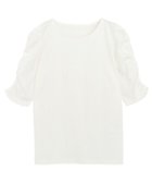 【ピエロ/Pierrot】のランダムテレコギャザースリーブTシャツ 人気、トレンドファッション・服の通販 founy(ファニー) ファッション Fashion レディースファッション Fashion for Women トップス・カットソー Cut & Sew Tops シャツ・ブラウス・オフィスカジュアル Elegant Blouses & Button-Ups ロングTシャツ・Tシャツ Longline T-Shirts & Tees ギャザー Gathered, Ruffled シンプル Simple, Minimal フェミニン Feminine, Girly プチプライス・低価格 Affordable / Budget Price ランダム Random, Irregular thumbnail オフホワイト|ID: prp329100003721487 ipo3291000000033248660