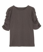 【ピエロ/Pierrot】のランダムテレコギャザースリーブTシャツ 人気、トレンドファッション・服の通販 founy(ファニー) ファッション Fashion レディースファッション Fashion for Women トップス・カットソー Cut & Sew Tops シャツ・ブラウス・オフィスカジュアル Elegant Blouses & Button-Ups ロングTシャツ・Tシャツ Longline T-Shirts & Tees ギャザー Gathered, Ruffled シンプル Simple, Minimal フェミニン Feminine, Girly プチプライス・低価格 Affordable / Budget Price ランダム Random, Irregular thumbnail ダークブラウン|ID: prp329100003721487 ipo3291000000033248662