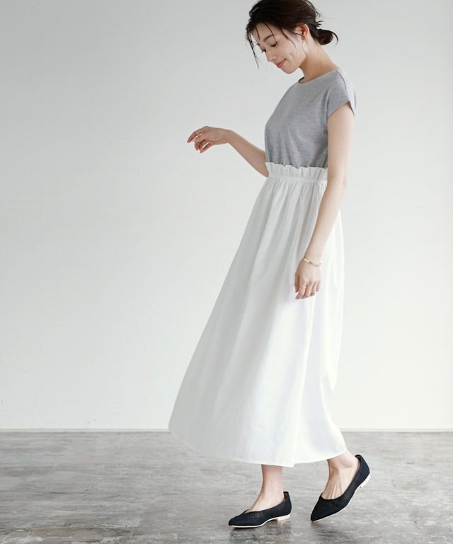 【ピエロ/Pierrot】のドッキングギャザーワンピース インテリア・キッズ・メンズ・レディースファッション・服の通販 founy(ファニー) 　ファッション　Fashion　レディースファッション　Fashion for Women　ワンピース　Dresses　カットソー　Cut and Sewn Top　カーディガン　Cardigan, Knitwear　スリーブ　Sleeve, Long Sleeve / Short Sleeve　ドッキング　Docking, Mixed Material　フリル　Frill, Ruffle　フレア　Flare, Flared　フレンチ　French, French Style　プチプライス・低価格　Affordable / Budget Price　エレガント 上品　Elegant　杢グレー×オフホワイト|ID: prp329100003721499 ipo3291000000026739852