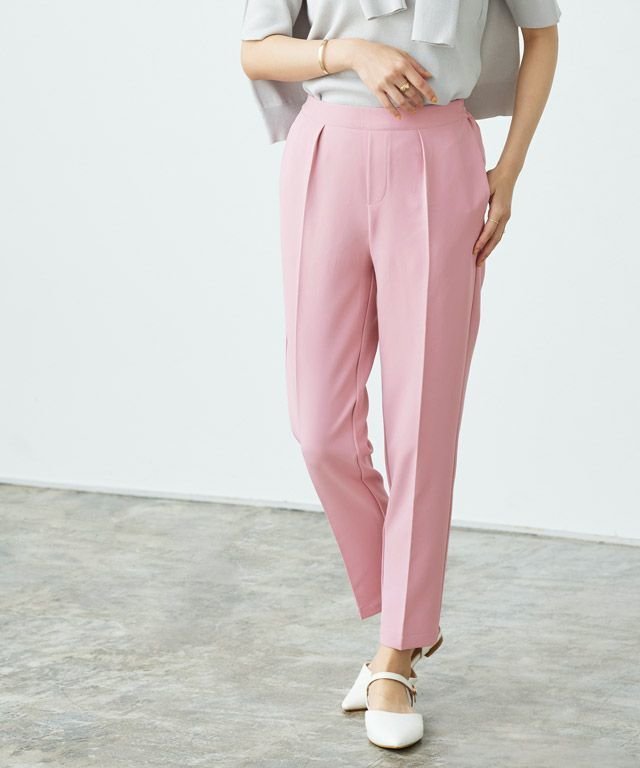 【ピエロ/Pierrot】の多機能ストレッチツイルテーパードパンツ インテリア・キッズ・メンズ・レディースファッション・服の通販 founy(ファニー) 　ファッション　Fashion　レディースファッション　Fashion for Women　パンツ　Pants & Trousers　ストレッチ　Stretch, Stretchy Fabric　プチプライス・低価格　Affordable / Budget Price　ベーシック　Basic, Essential　抗菌　Antibacterial, Bacteria-Resistant　167cm / ピンク / M|ID: prp329100003721505 ipo3291000000035591400