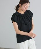 【ピエロ/Pierrot】の【アウトレットSALE!】シャーリングフリルカラーブラウス ブラック|ID: prp329100003721519 ipo3291000000036042560