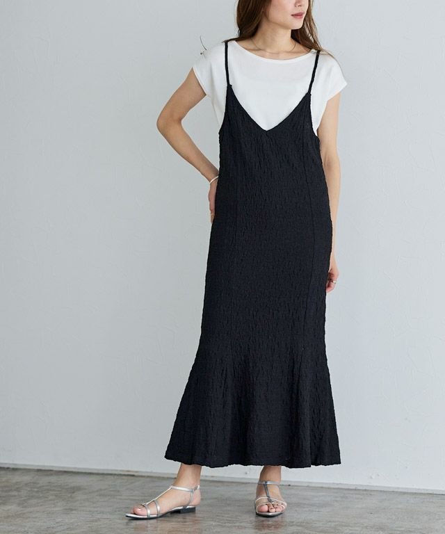 【ピエロ/Pierrot】のふくれジャカードカットソーキャミワンピース 人気、トレンドファッション・服の通販 founy(ファニー) 　ファッション　Fashion　レディースファッション　Fashion for Women　ワンピース　Dresses　キャミソールワンピース　Camisole Dresses　カットソー　Cut and Sewn Top　ジャカード／ジャガード　Jacquard, Woven Pattern　プチプライス・低価格　Affordable / Budget Price　 other-1|ID: prp329100003721528 ipo3291000000027750759