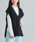 【ピエロ/Pierrot】の【アウトレットSALE!】Vネックフレンチスリーブベスト 163cm / ブラック / M|ID: prp329100003721561 ipo3291000000036044405