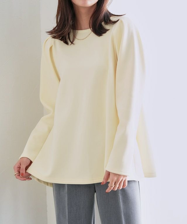 【ピエロ/Pierrot】のペアスキンベロアバックフレアトップス インテリア・キッズ・メンズ・レディースファッション・服の通販 founy(ファニー) 　ファッション　Fashion　レディースファッション　Fashion for Women　トップス・カットソー　Cut & Sew Tops　ベロアトップス　Velour Tops / Velvet-Look Items　ジョーゼット　Georgette, Semi-Sheer Fabric　バランス　Balance, Style Balance　フェミニン　Feminine, Girly　フレア　Flare, Flared　プチプライス・低価格　Affordable / Budget Price　ベロア　Velour, Soft Velvet　アイボリー|ID: prp329100003783136 ipo3291000000035668621