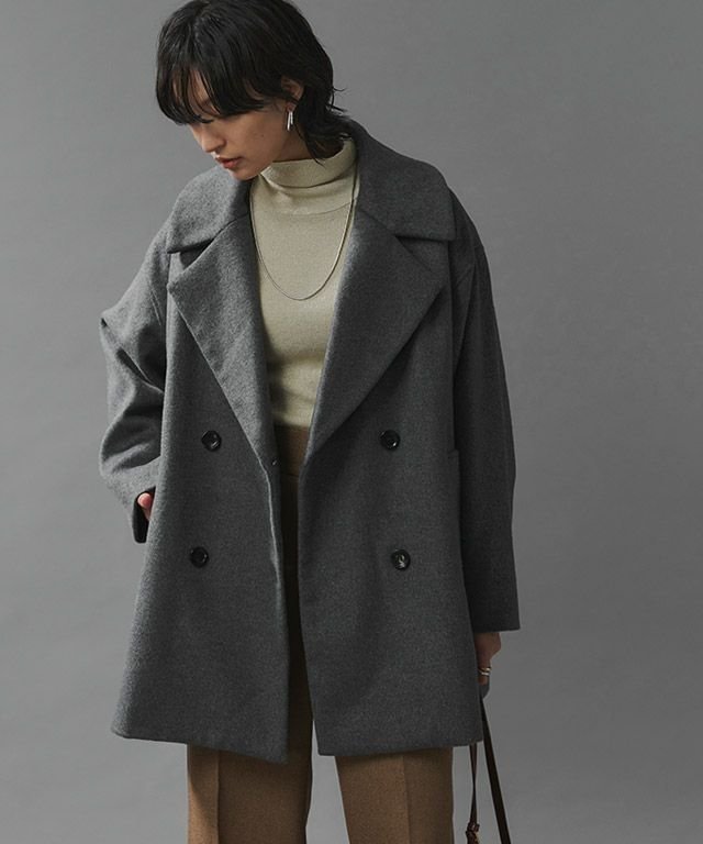 【ピエロ/Pierrot】のRASW ウールミックスワイドシルエットピーコート 人気、トレンドファッション・服の通販 founy(ファニー) 　ファッション　Fashion　レディースファッション　WOMEN　アウター　Coat Outerwear　コート　Coats　ジャケット　Jackets　送料無料　Free Shipping　バランス　Balance　プチプライス・低価格　Affordable　ミドル　Middle　 other-1|ID: prp329100003783164 ipo3291000000028964173