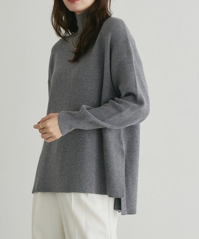 【ピエロ/Pierrot】の吸湿発熱 選べるネックサイドスリットニット インテリア・キッズ・メンズ・レディースファッション・服の通販 founy(ファニー) 　ファッション　Fashion　レディースファッション　Fashion for Women　トップス・カットソー　Cut & Sew Tops　ニット　Knit Tops & Sweaters　スリット　Slit, Slit Detail　ハイネック　High Neck, Mock Neck　プチプライス・低価格　Affordable / Budget Price　エレガント 上品　Elegant　167cm / 杢グレー / ハイネック / M|ID: prp329100003783197 ipo3291000000036040854