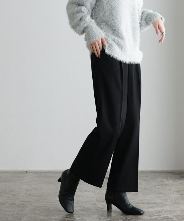【ピエロ/Pierrot】の裏微起毛タックパンツ インテリア・キッズ・メンズ・レディースファッション・服の通販 founy(ファニー) 　ファッション　Fashion　レディースファッション　Fashion for Women　パンツ　Pants & Trousers　プチプライス・低価格　Affordable / Budget Price　163cm / ブラック / M|ID: prp329100003783201 ipo3291000000035589652