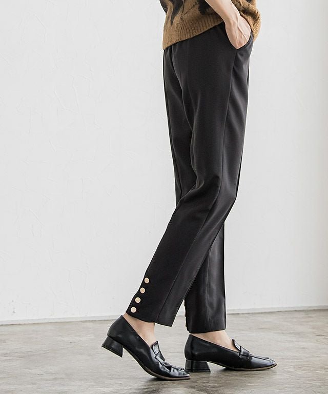 【ピエロ/Pierrot】のバックゴールドボタンデザインパンツ インテリア・キッズ・メンズ・レディースファッション・服の通販 founy(ファニー) https://founy.com/ ファッション Fashion レディースファッション Fashion for Women パンツ Pants & Trousers バッグ Bags プチプライス・低価格 Affordable / Budget Price |ID: prp329100003783237 ipo3291000000036040683