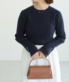 【ピエロ/Pierrot】の選べるデザイン袖ボタンリブニット 150cm / A / ネイビー / クルーネック / M|ID: prp329100003783253 ipo3291000000034911586