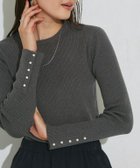 【ピエロ/Pierrot】の選べるデザイン袖ボタンリブニット 166cm / A / チャコール / クルーネック / M|ID: prp329100003783253 ipo3291000000034911587