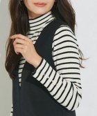 【ピエロ/Pierrot】の選べるデザイン袖ボタンリブニット 166cm / A / アイボリー×ブラック / ハイネック / M|ID: prp329100003783253 ipo3291000000034911589