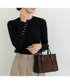 【ピエロ/Pierrot】の選べるデザイン袖ボタンリブニット 163cm / B / ブラック / クルーネック / M|ID: prp329100003783253 ipo3291000000034911595