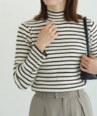 【ピエロ/Pierrot】の選べるデザイン袖ボタンリブニット 163cm / B / アイボリー×ブラック / ハイネック / M|ID: prp329100003783253 ipo3291000000034911599