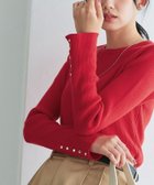 【ピエロ/Pierrot】の選べるデザイン袖ボタンリブニット 162cm / B /レッド / クルーネック / M|ID: prp329100003783253 ipo3291000000034911604