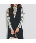 【ピエロ/Pierrot】の選べるデザイン袖ボタンリブニット 166cm / A / アイボリー×ブラック / ハイネック / M|ID: prp329100003783253 ipo3291000000036340137