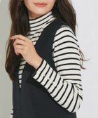 【ピエロ/Pierrot】の選べるデザイン袖ボタンリブニット 166cm / A / アイボリー×ブラック / ハイネック / M|ID: prp329100003783253 ipo3291000000036340142