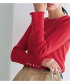 【ピエロ/Pierrot】の選べるデザイン袖ボタンリブニット 162cm / B /レッド / クルーネック / M|ID: prp329100003783253 ipo3291000000036340164