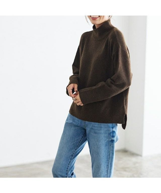 【ピエロ/Pierrot】のウールライクハイネックニット インテリア・キッズ・メンズ・レディースファッション・服の通販 founy(ファニー)  ファッション Fashion レディースファッション Fashion for Women トップス・カットソー Cut & Sew Tops ニット Knit Tops & Sweaters インナー Innerwear ハイネック High Neck, Mock Neck プチプライス・低価格 Affordable / Budget Price ベーシック Basic, Essential ボトム Bottoms, Lower Wear ルーズ Loose, Oversized 167cm / ブラウン / M|ID: prp329100003783267 ipo3291000000034244334