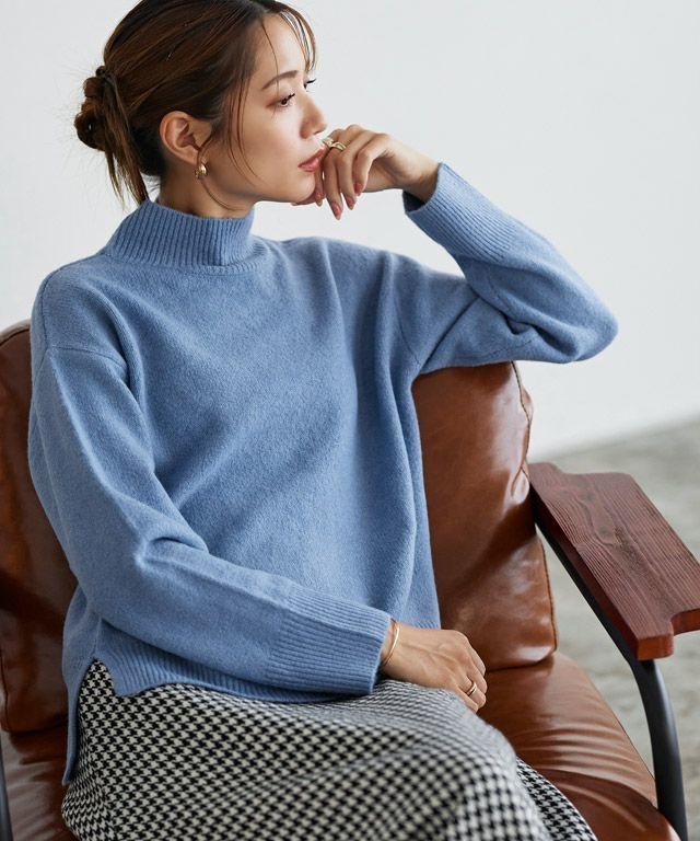 【ピエロ/Pierrot】のウールライクハイネックニット インテリア・キッズ・メンズ・レディースファッション・服の通販 founy(ファニー)  ファッション Fashion レディースファッション Fashion for Women トップス・カットソー Cut & Sew Tops ニット Knit Tops & Sweaters インナー Innerwear ハイネック High Neck, Mock Neck プチプライス・低価格 Affordable / Budget Price ベーシック Basic, Essential ボトム Bottoms, Lower Wear ルーズ Loose, Oversized 165cm / ブルー / M|ID: prp329100003783267 ipo3291000000034244336