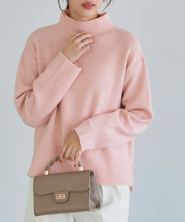 【ピエロ/Pierrot】のウールライクハイネックニット インテリア・キッズ・メンズ・レディースファッション・服の通販 founy(ファニー)  ファッション Fashion レディースファッション Fashion for Women トップス・カットソー Cut & Sew Tops ニット Knit Tops & Sweaters インナー Innerwear ハイネック High Neck, Mock Neck プチプライス・低価格 Affordable / Budget Price ベーシック Basic, Essential ボトム Bottoms, Lower Wear ルーズ Loose, Oversized 166cm / ライトピンク / M|ID: prp329100003783267 ipo3291000000034244339