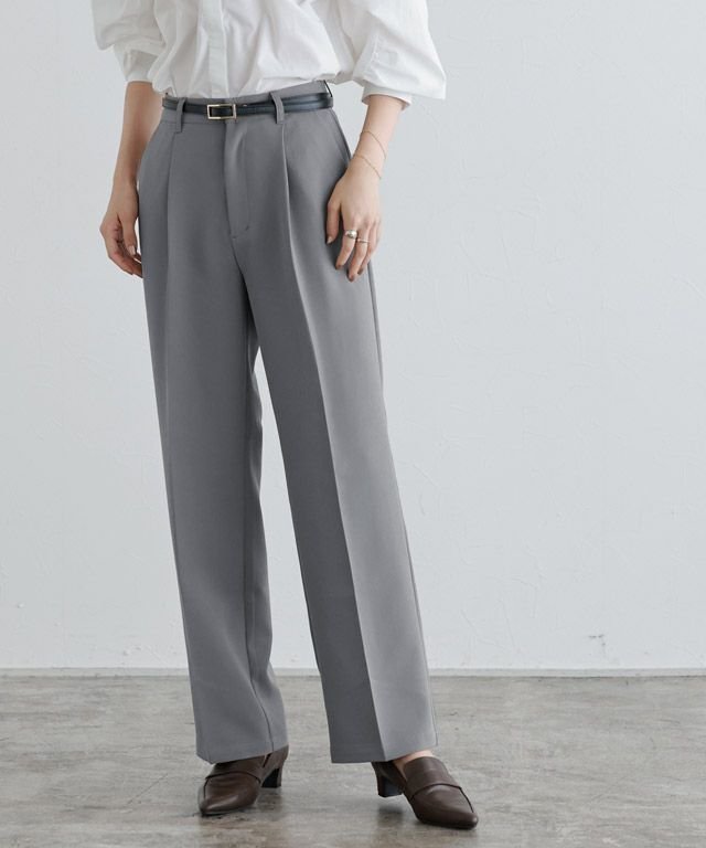 【ピエロ/Pierrot】のスタイルアップセンタープレスパンツ インテリア・キッズ・メンズ・レディースファッション・服の通販 founy(ファニー) ファッション Fashion レディースファッション Fashion for Women パンツ Pants & Trousers ストレート Straight, Straight Cut センター Center, Center Line プチプライス・低価格 Affordable / Budget Price ミドル Middle Length, Mid Height ワイド Wide, Wide Fit 167cm / グレー / M|ID: prp329100003783300 ipo3291000000035589470