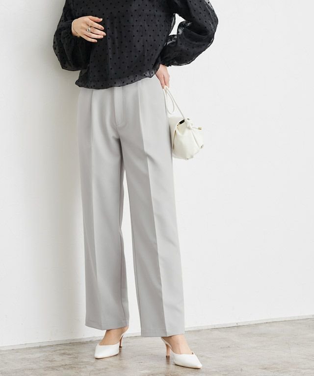 【ピエロ/Pierrot】のスタイルアップセンタープレスパンツ インテリア・キッズ・メンズ・レディースファッション・服の通販 founy(ファニー) ファッション Fashion レディースファッション Fashion for Women パンツ Pants & Trousers ストレート Straight, Straight Cut センター Center, Center Line プチプライス・低価格 Affordable / Budget Price ミドル Middle Length, Mid Height ワイド Wide, Wide Fit 167cm / ライトグレー / M|ID: prp329100003783300 ipo3291000000035589472