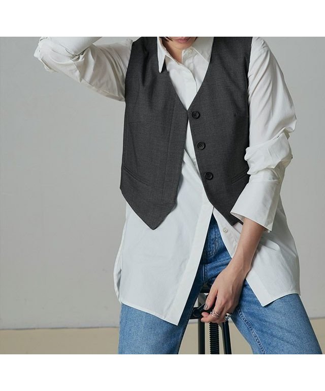 【ピエロ/Pierrot】のRASW ウールミックスベスト 人気、トレンドファッション・服の通販 founy(ファニー) 　ファッション　Fashion　レディースファッション　Fashion for Women　アウター　Coat / Outerwear Collection　トップス・カットソー　Cut & Sew Tops　ベスト&ジレ / 重ね着スタイル　Vests & Gilets　おすすめ　Recommended / Our Picks　コンパクト　Compact, Small Size　ジャケット　Jacket, Outerwear　プチプライス・低価格　Affordable / Budget Price　ベスト　Vest, Waistcoat　ボトム　Bottoms, Lower Wear　エレガント 上品　Elegant　 other-1|ID: prp329100003783355 ipo3291000000035934790