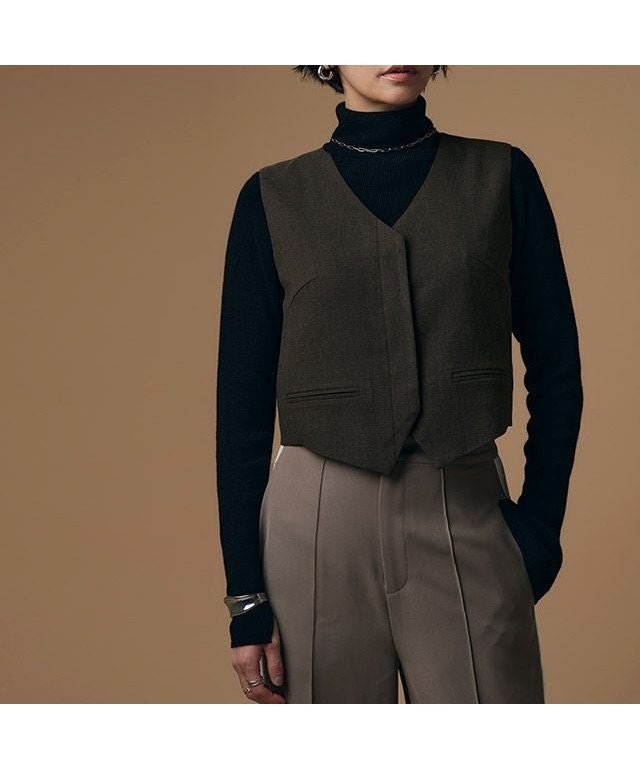 【ピエロ/Pierrot】のRASW ウールミックスベスト インテリア・キッズ・メンズ・レディースファッション・服の通販 founy(ファニー) 　ファッション　Fashion　レディースファッション　Fashion for Women　アウター　Coat / Outerwear Collection　トップス・カットソー　Cut & Sew Tops　ベスト&ジレ / 重ね着スタイル　Vests & Gilets　おすすめ　Recommended / Our Picks　コンパクト　Compact, Small Size　ジャケット　Jacket, Outerwear　プチプライス・低価格　Affordable / Budget Price　ベスト　Vest, Waistcoat　ボトム　Bottoms, Lower Wear　エレガント 上品　Elegant　165cm / 杢ブラウン / M|ID: prp329100003783355 ipo3291000000035934794