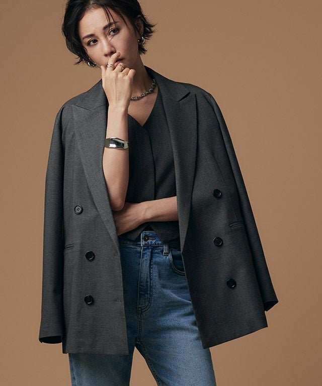 【ピエロ/Pierrot】のRASW ウールミックスダブルジャケット インテリア・キッズ・メンズ・レディースファッション・服の通販 founy(ファニー) https://founy.com/ ファッション Fashion レディースファッション Fashion for Women アウター Coat / Outerwear Collection レディースジャケット・軽アウター Jackets 送料無料 Free Shipping クラシカル Classical, Vintage-Inspired ダブル Double, Double-Breasted プチプライス・低価格 Affordable / Budget Price ボックス Boxy, Box Shape ルーズ Loose, Oversized エレガント 上品 Elegant |ID: prp329100003783357 ipo3291000000035934804