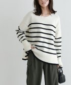 【ピエロ/Pierrot】の選べるネックサムホールシャギーニット オフホワイト×ブラック|ID: prp329100003783393 ipo3291000000036043397