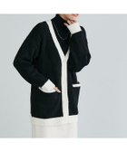 【ピエロ/Pierrot】のダイヤ柄配色カーディガン ブラック×オフホワイト|ID: prp329100003783402 ipo3291000000036043442