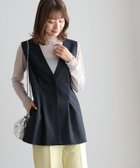 【ピエロ/Pierrot】の【アウトレットSALE!】ノーカラータックジレ 163cm / ダークネイビー / M|ID: prp329100003808077 ipo3291000000035934301