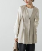 【ピエロ/Pierrot】の【アウトレットSALE!】ノーカラータックジレ 167cm / ライトベージュ / M|ID: prp329100003808077 ipo3291000000035934302