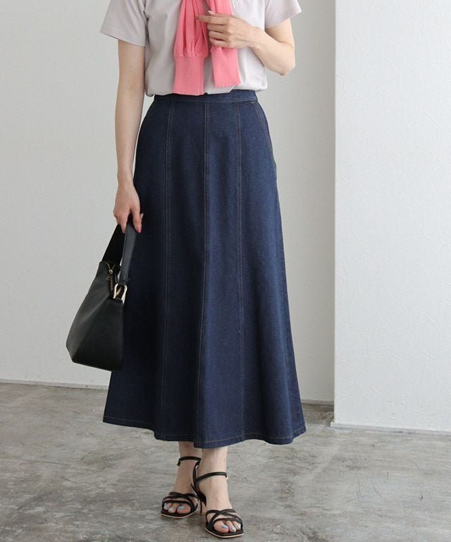 【ピエロ/Pierrot】のデニムフレアスカート 人気、トレンドファッション・服の通販 founy(ファニー) 　ファッション　Fashion　レディースファッション　Fashion for Women　スカート　Skirts　Aライン・フレアスカート　A-Line & Flared Skirts　ウォッシュ　Washed Finish　デニム　Denim, Jeans Material　フレア　Flare, Flared　プチプライス・低価格　Affordable / Budget Price　 other-1|ID: prp329100003808084 ipo3291000000035934357