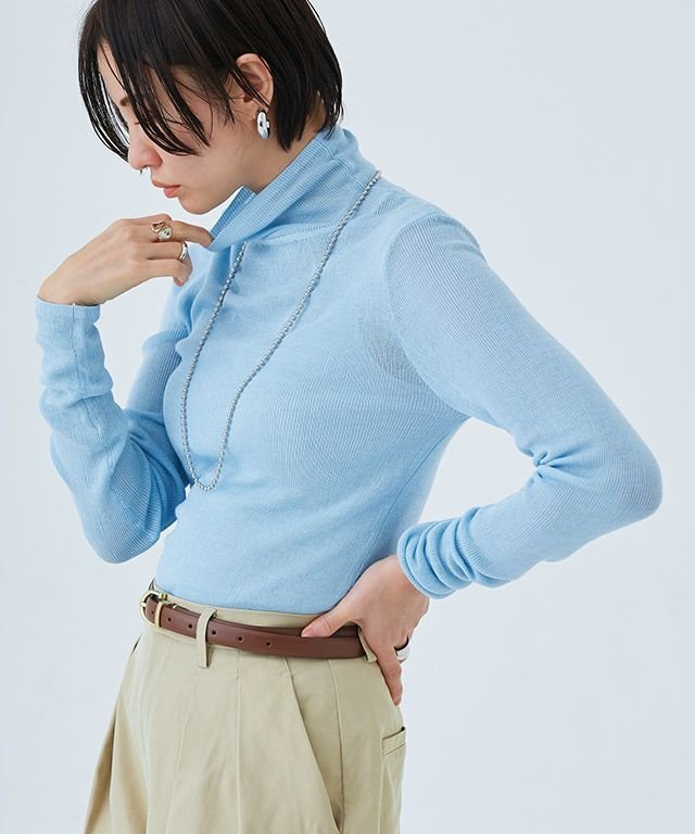 【ピエロ/Pierrot】のRASW シアーリブハイネックニット インテリア・キッズ・メンズ・レディースファッション・服の通販 founy(ファニー) 　ファッション　Fashion　レディースファッション　Fashion for Women　トップス・カットソー　Cut & Sew Tops　ニット　Knit Tops & Sweaters　おすすめ　Recommended / Our Picks　フィット　Fit, Slim Fit　プチプライス・低価格　Affordable / Budget Price　[RASW] シアーリブハイネックニット|ID: prp329100003828899 ipo3291000000032262024