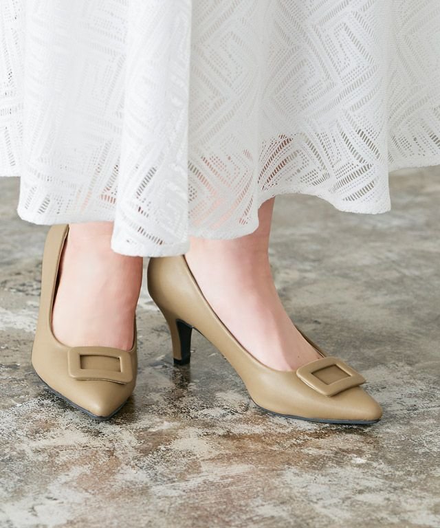 【ピエロ/Pierrot】の【F会場】モチーフ付きポインテッドトゥパンプス インテリア・キッズ・メンズ・レディースファッション・服の通販 founy(ファニー) 　ファッション　Fashion　レディースファッション　Fashion for Women　シューズ　Shoes, Footwear　スクエア　Square, Square Shape　プチプライス・低価格　Affordable / Budget Price　モチーフ　Motif, Design Theme　ベージュ|ID: prp329100003833942 ipo3291000000036042075