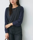 【ピエロ/Pierrot】のドッキングスリーブカットソー 人気、トレンドファッション・服の通販 founy(ファニー) ファッション Fashion レディースファッション Fashion for Women トップス・カットソー Cut & Sew Tops カットソー・ベーシックTシャツ Cut-and-Sewn Tops / Stretch Tees & Basics カットソー Cut and Sewn Top ドッキング Docking, Mixed Material プチプライス・低価格 Affordable / Budget Price thumbnail 166cm / ネイビー / M|ID: prp329100003856109 ipo3291000000035376105