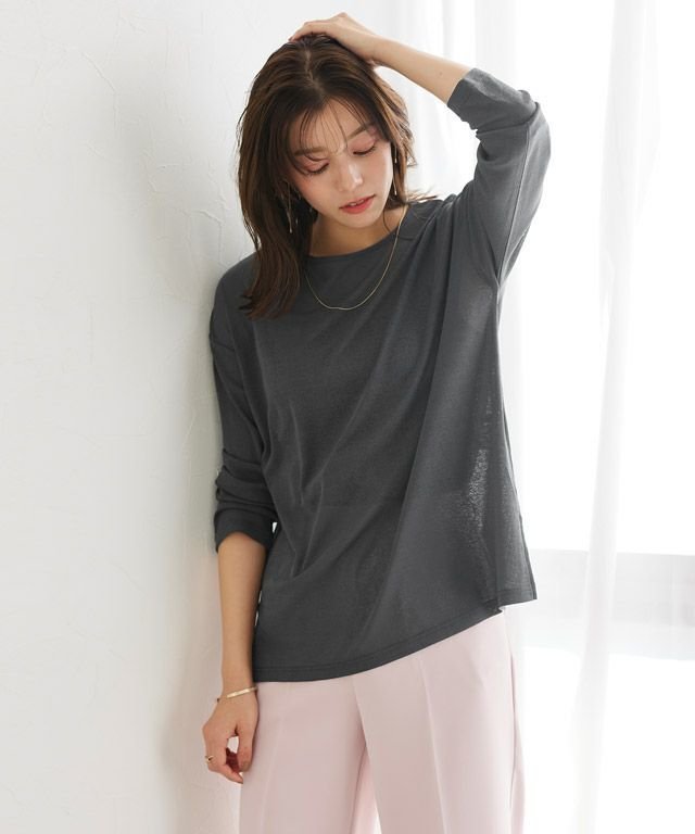 【ピエロ/Pierrot】のシアーロングスリーブTシャツ インテリア・キッズ・メンズ・レディースファッション・服の通販 founy(ファニー) 　ファッション　Fashion　レディースファッション　WOMEN　トップス・カットソー　Tops/Tshirt　シャツ/ブラウス　Shirts/Blouses　ロング / Tシャツ　T-Shirts　送料無料　Free Shipping　インナー　Inner　シアー　Sheer　トレンド　Trend　プチプライス・低価格　Affordable　ベスト　Vest　ベーシック　Basic　再入荷　Restock/Back In Stock/Re Arrival　167cm / チャコール / M|ID: prp329100003866435 ipo3291000000030638867